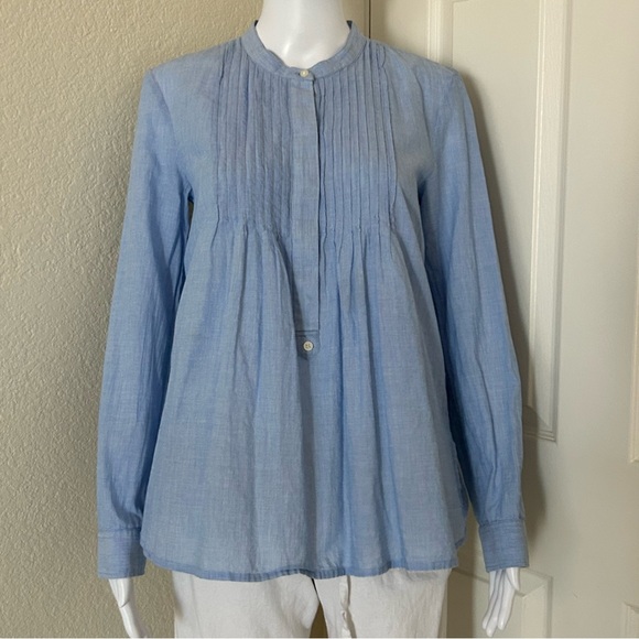 Gap Long Sleeve Pintuck Popover Flowy Lightweight Top Shirt Blouse Small - Picture 1 of 6